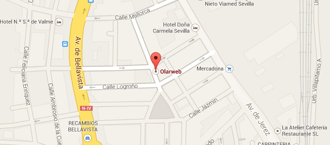 Mapa de la oficina de Olarweb para entrar en contacto